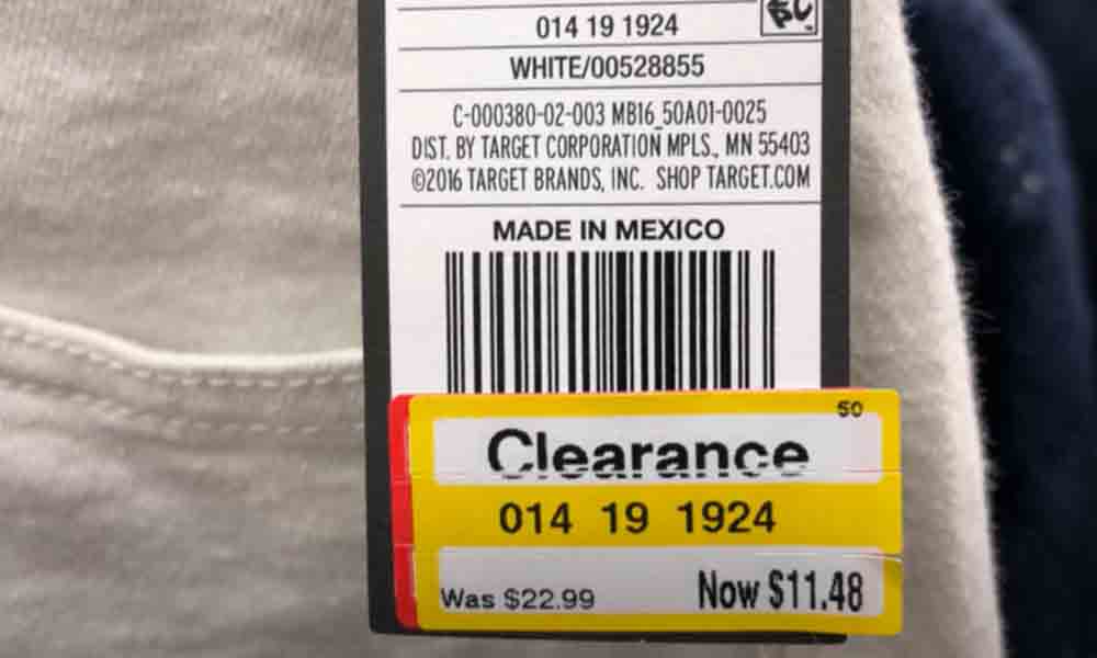 target clearence deals price tag